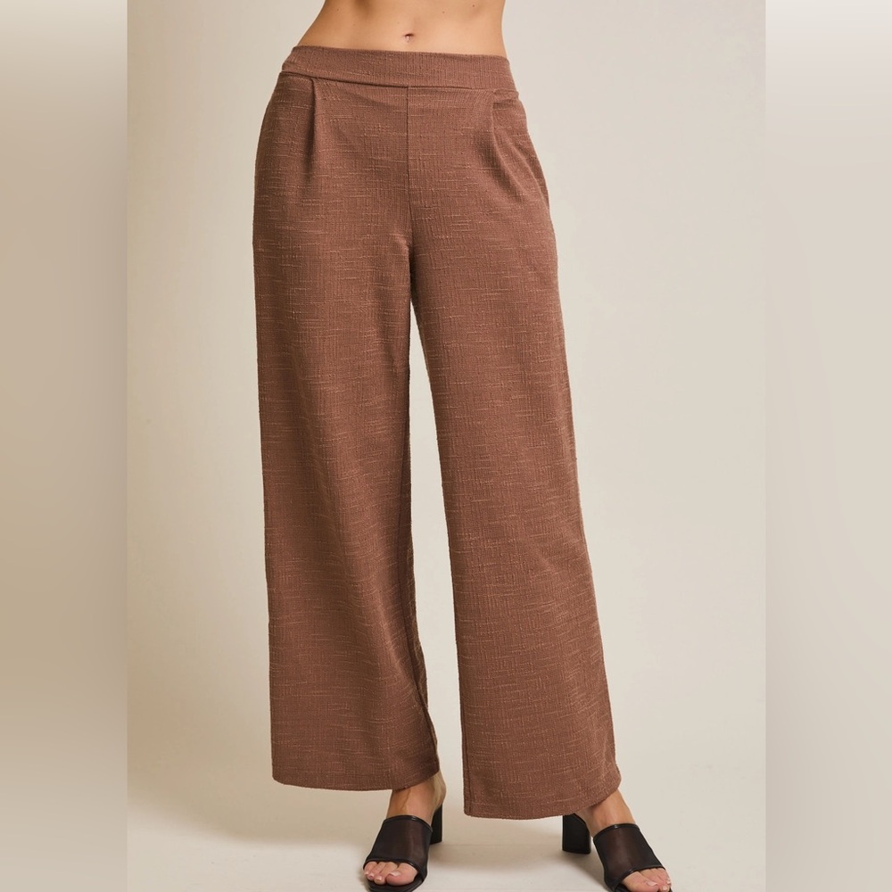 Gilli Wide-Leg Knit Pants in Brown